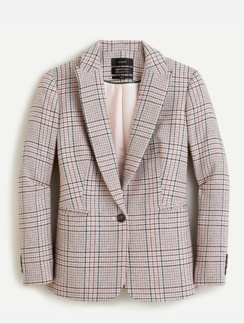 J Crew Ivory Plaid Italian Wool Nello Gori Parke Blazer Jacket AQ234